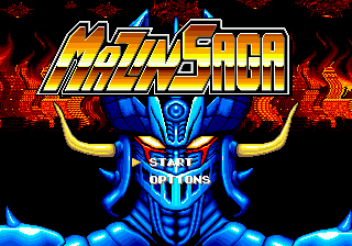 Mazin Saga: Mutant Fighter title screen for Sega Mega Drive